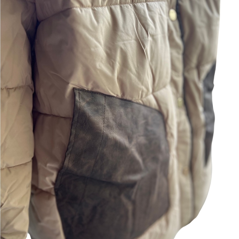 Dennis Basso Size XL Quilted Parka with Faux Fur Trim Hood CAMEL - Picture 4 of 5
